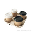 Disposable 4 cups carrier coffee cup holder